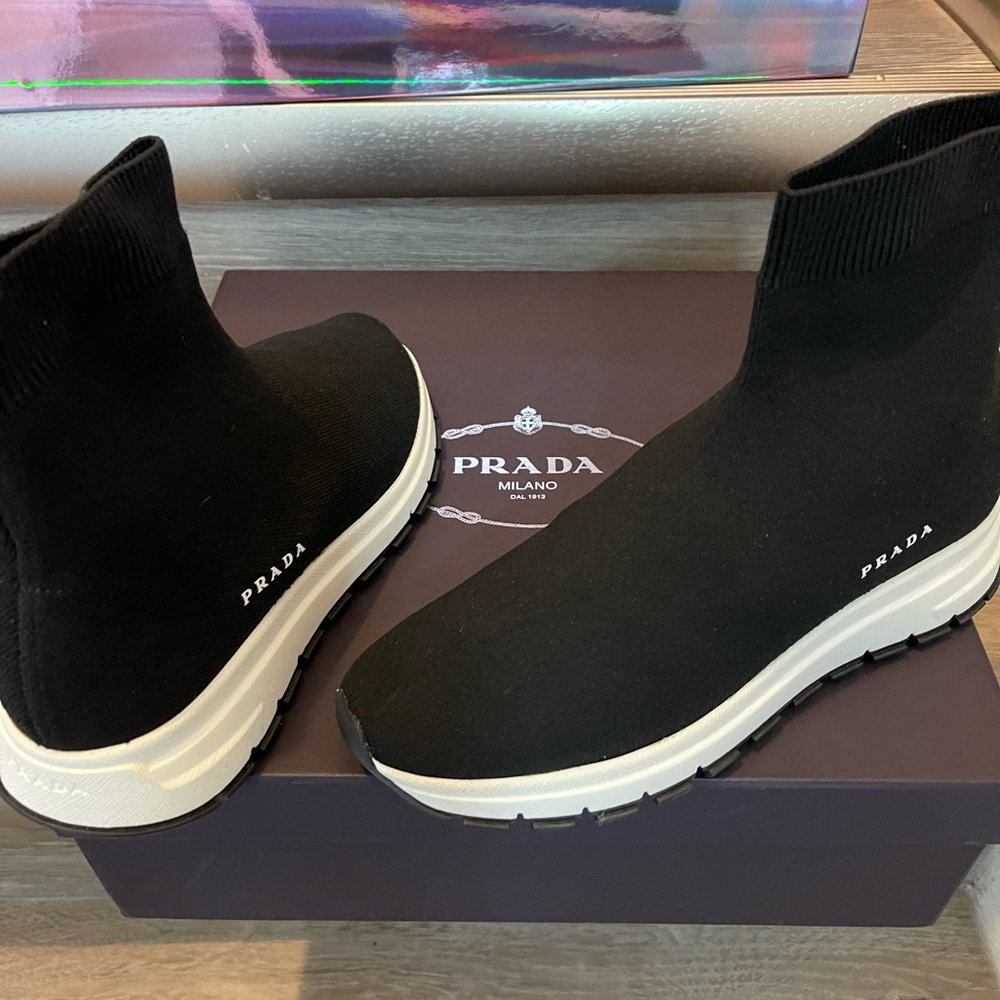 Brandnew Authentic Prada Sock Knit Sneakers